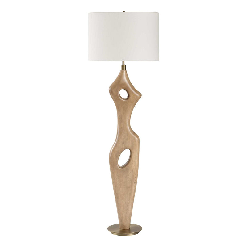 Almyra - Solid Wood Floor Lamp - Light Brown
