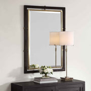 Bach - Rectangle Mirror - Walnut & Brass