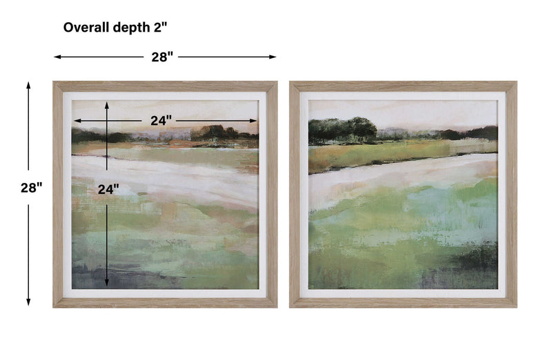 Vivid Vista - Framed Prints (Set of 2) - Green