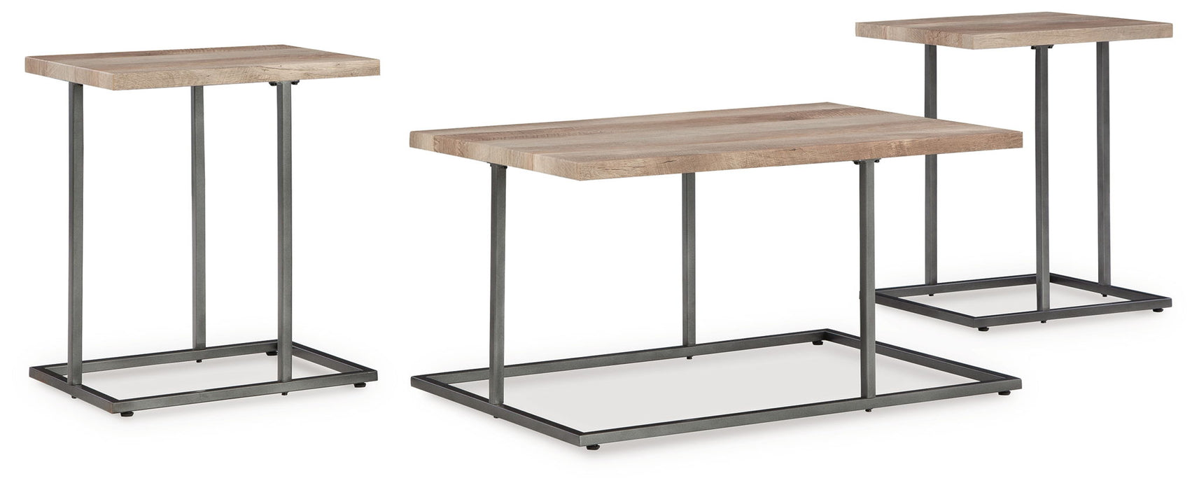Albreane - Occasional Table Set (Set of 3) - Grayish Brown / Black