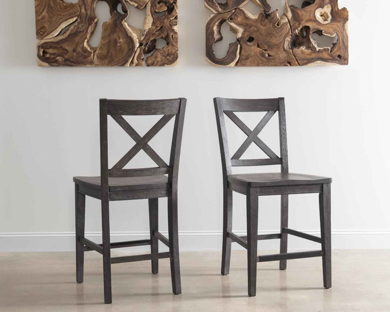 Briarwood - X-Back Counter Height Chair (Set of 2) - Sable