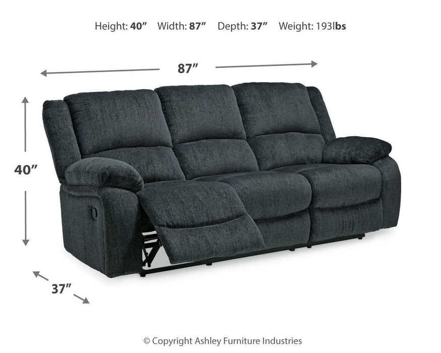 Draycoll - Reclining Sofa - Fabric - Slate