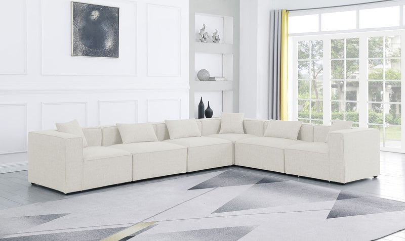 Cube - Linen 6 Piece Modular Corner Sectional