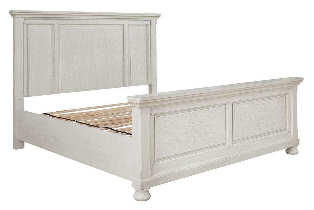 Robbinsdale Antique White Panel Bed