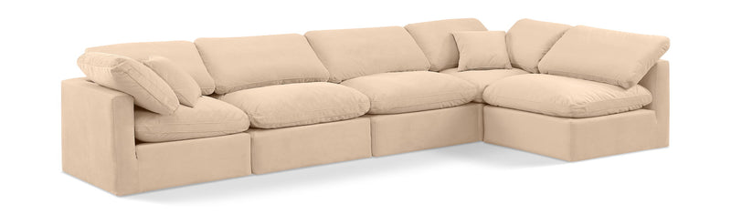 Indulge - Velvet 5 Piece Modular Sectional