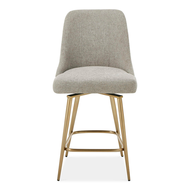 Bramwell - Upholstered Counter Stool - Gray / Gold