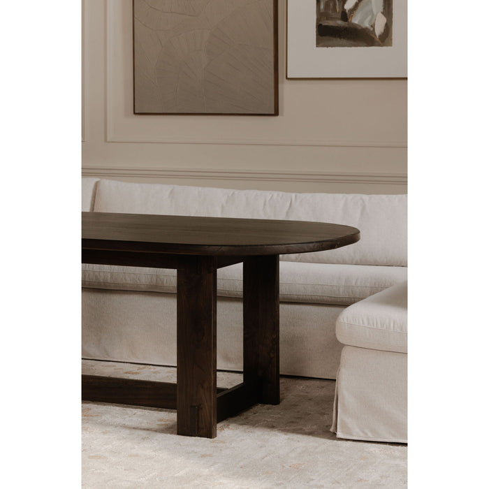 Fable - Slipcover Dining Banquette L-Shape Sectional With Slipper Chair - Beige