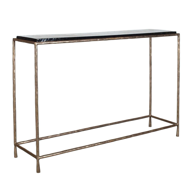 Ovard - Minimalist Metal Console Table - Brass