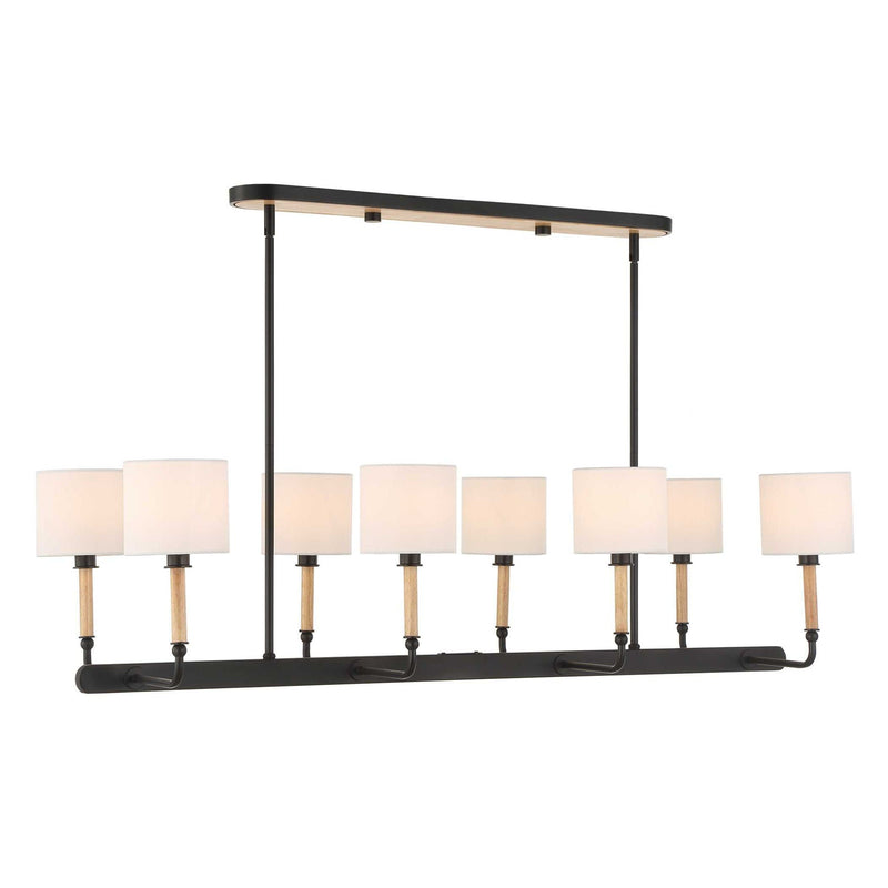 Franconia - 8 Light Pendant - Black / White