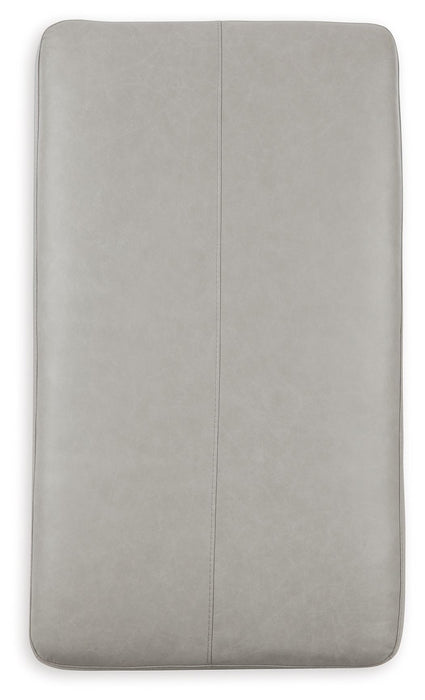 Amiata - Oversized Accent Ottoman - Leather Match - Glacier