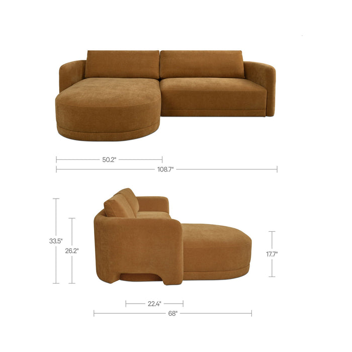 Emmy - Sectional Left - Ginger / Brown