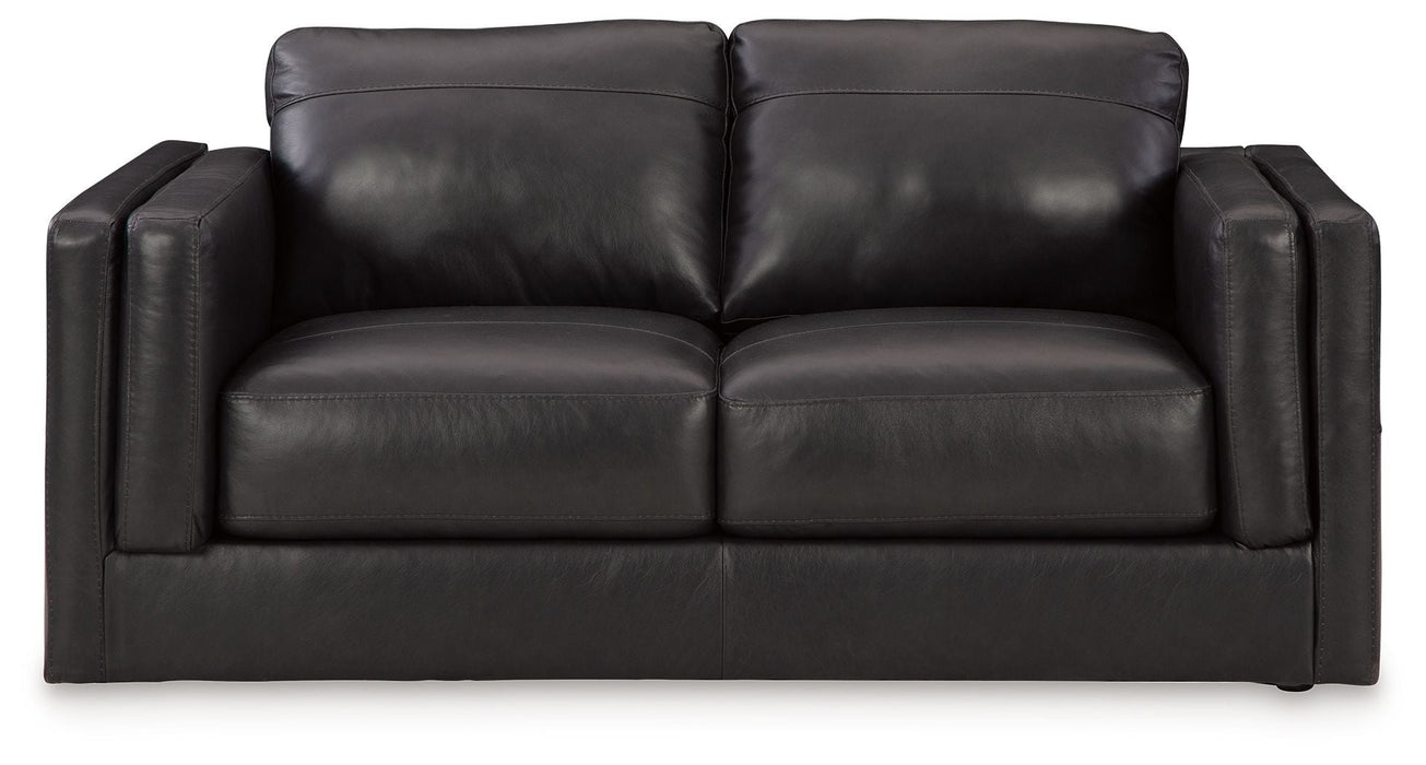 Amiata - Loveseat - Leather Match - Onyx