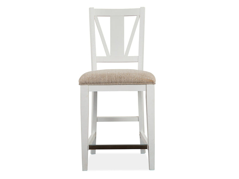 Heron Cove - Counter Chair With Upholstered Seat (Set of 2) - Chalk White