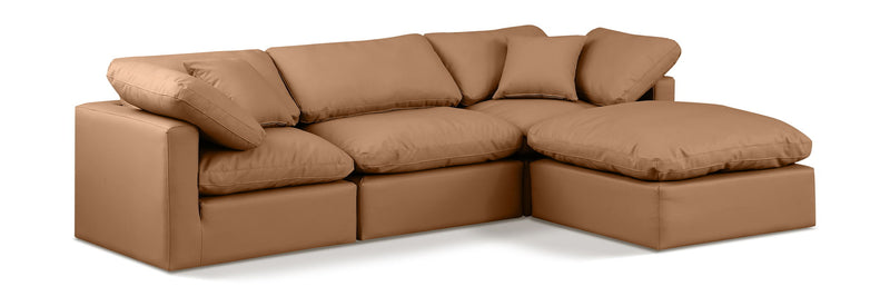 Indulge - Faux Leather 4 Piece Modular Sectional With Chaise