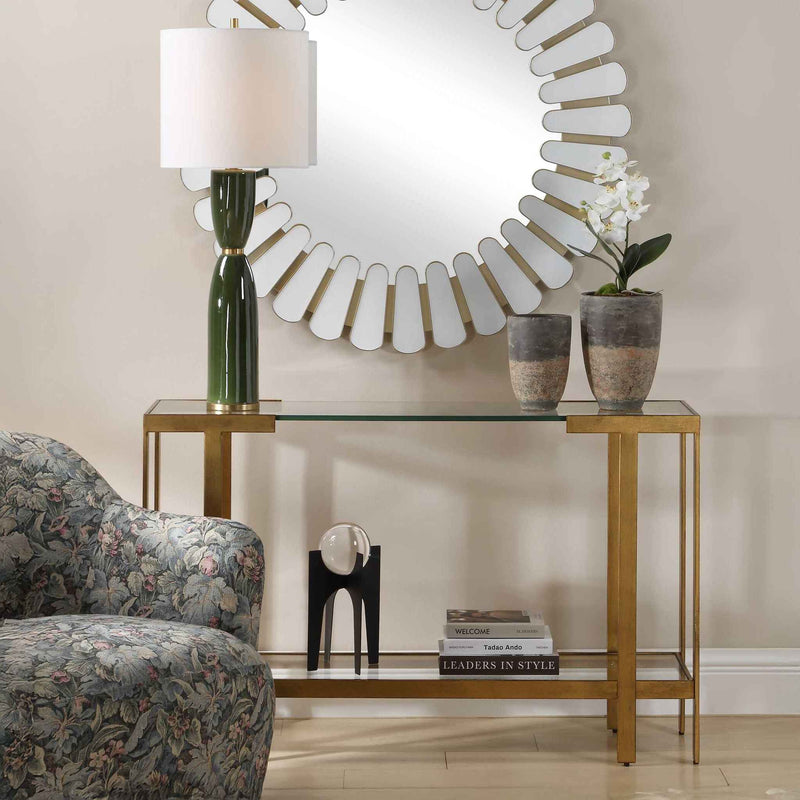 Kendrick - Glass Console Table - Gold