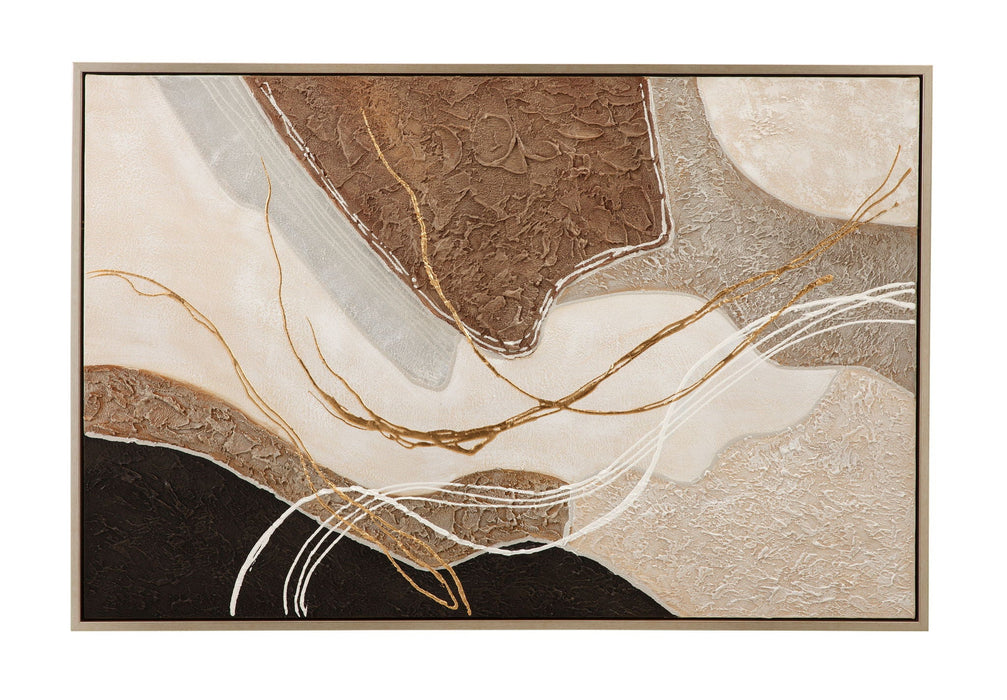 Portraits Framed Canvas - Light Brown / Beige