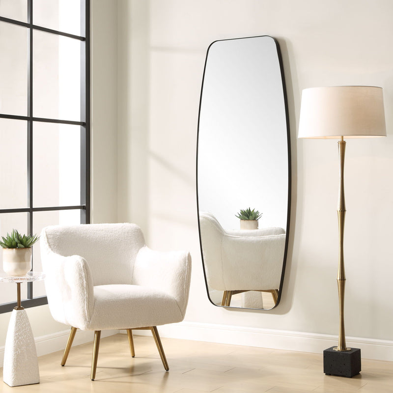 Caspian - Curved Black Dressing Mirror
