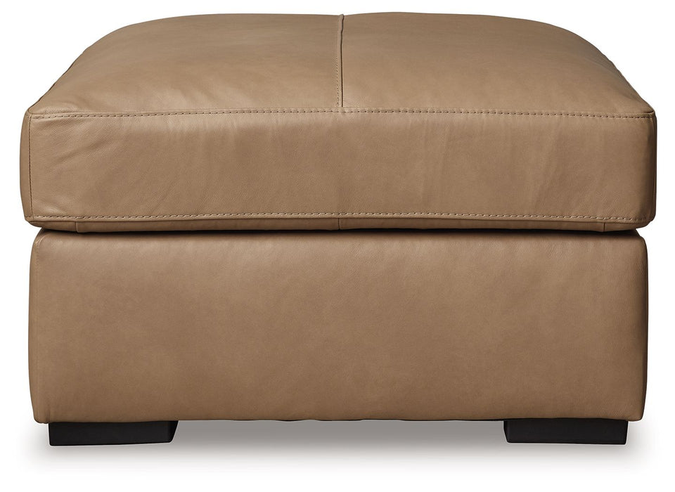Bandon - Oversized Accent Ottoman - Leather Match - Toffee