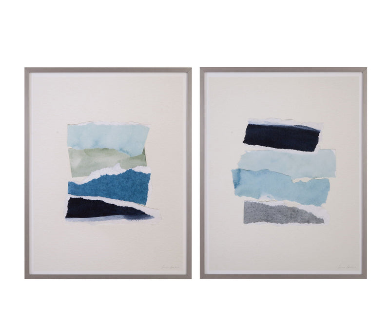 Seaside Color Study III Framed Print - Blue / Beige