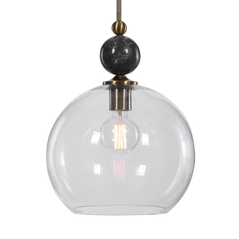 Mendota - 1 Light Glass Pendant - Pearl Silver