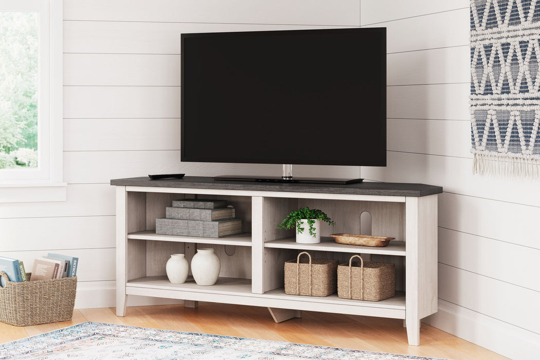 Dorrinson Two tone Corner TV Stand - Medium