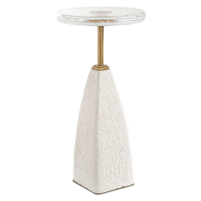 Sora - Glass Drink Table - White