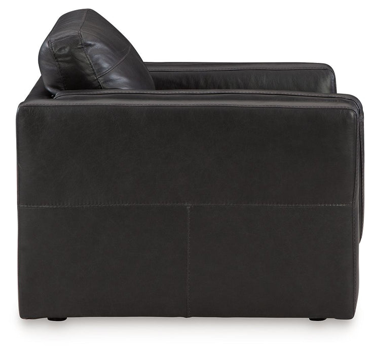 Amiata - Chair And A Half - Leather Match - Onyx