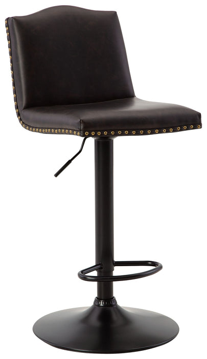 Gaddison Tall Uph Swivel Barstool(Set of 2) - Brown / Black