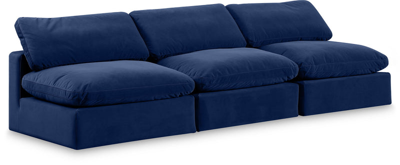 Comfy - Velvet Modular Armless Sofa 3 Seats