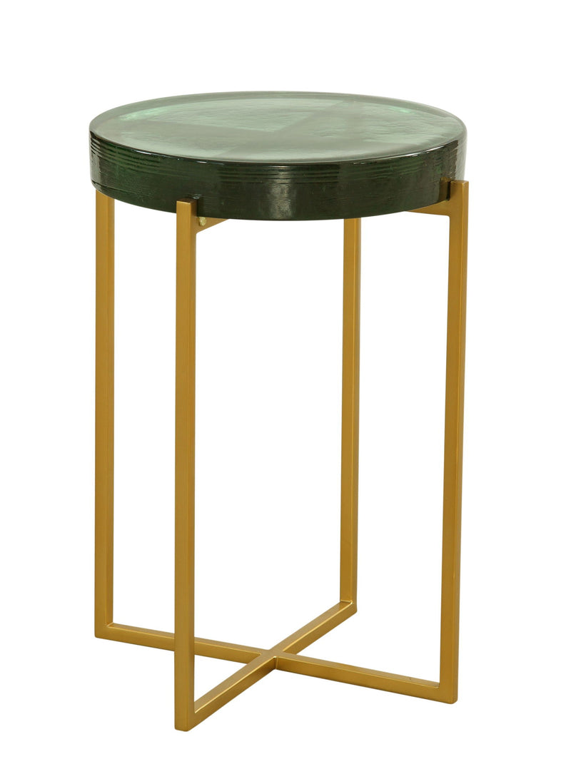 Marilee - Accent Table - Rich Green / Sleek Brushed Gold