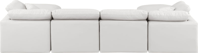 Indulge - Faux Leather 6 Piece Modular Double Chaise Sectional