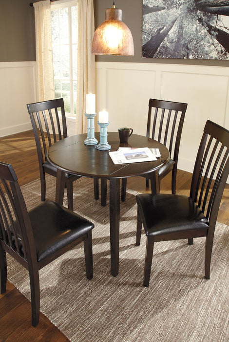 Hammis Dark Brown 5 Pc. Drop Leaf Table, 4 Upholstered Side Chairs