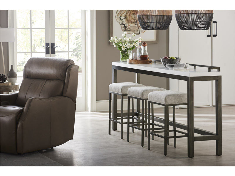 Curated - Essence Console Table With Stools - White