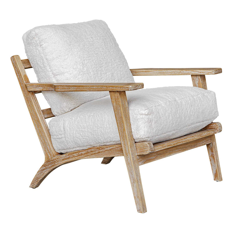 Laid - Back Sheepskin Accent Chair - White