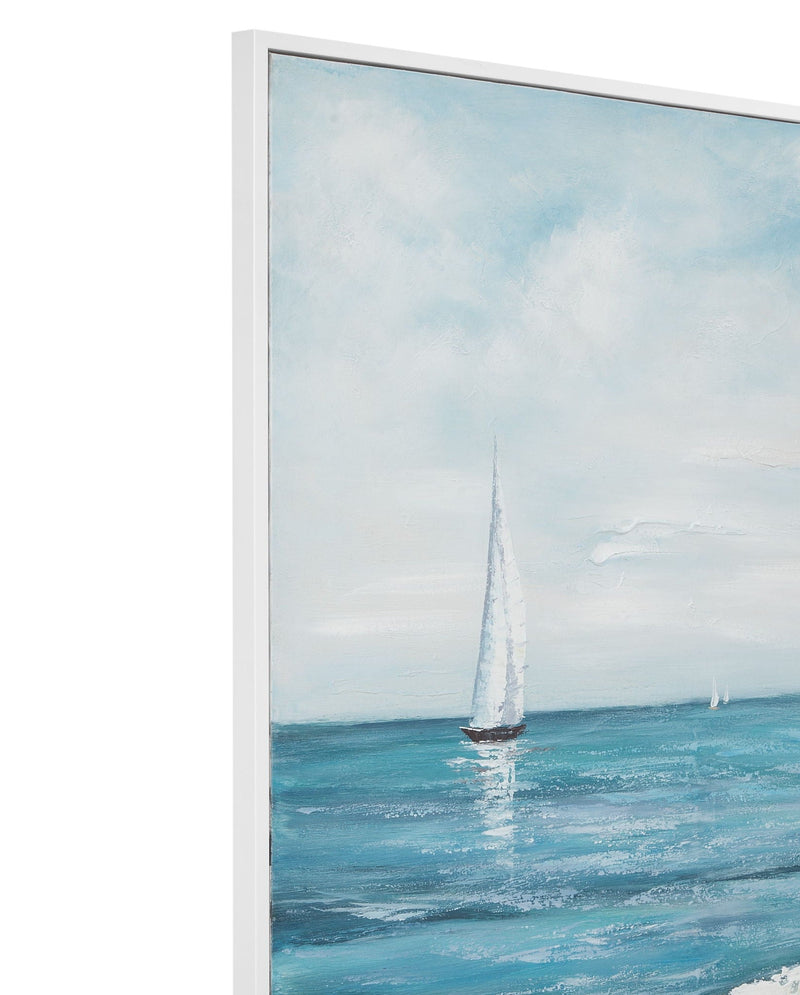 Drifting Framed Canvas - Blue