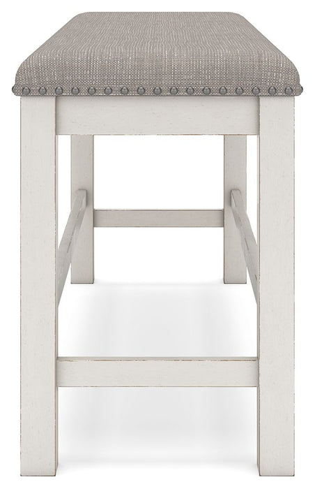 Robbinsdale - Dbl Counter Height Upholstered Dining Bench - Antique White