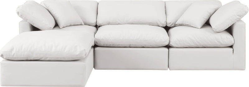 Indulge - Faux Leather 4 Piece Modular Sectional With Chaise