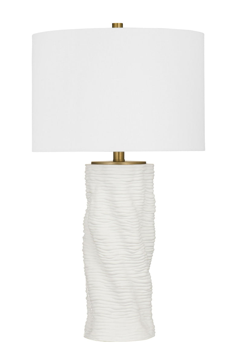 Delancy - Table Lamp - Matte White / Brass Accents