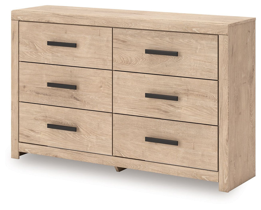 Sanginlane - Six Drawer Dresser - Tan