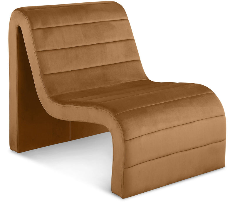 Ivy - Velvet Accent Chair - Saddle