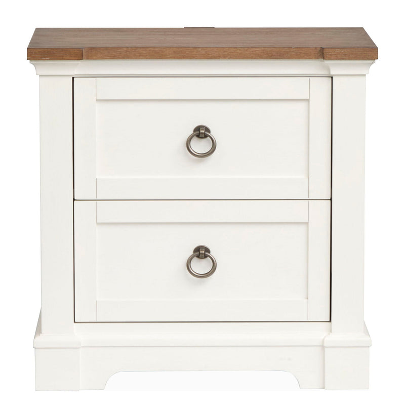 Kingston - Drawer Nightstand - Whisper White And Cerused Nutmeg