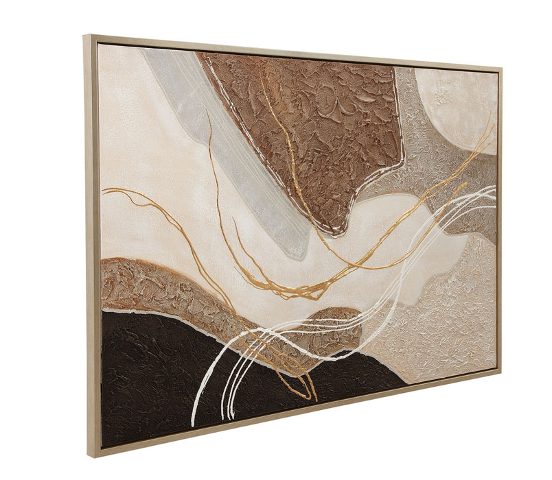 Portraits Framed Canvas - Light Brown / Beige