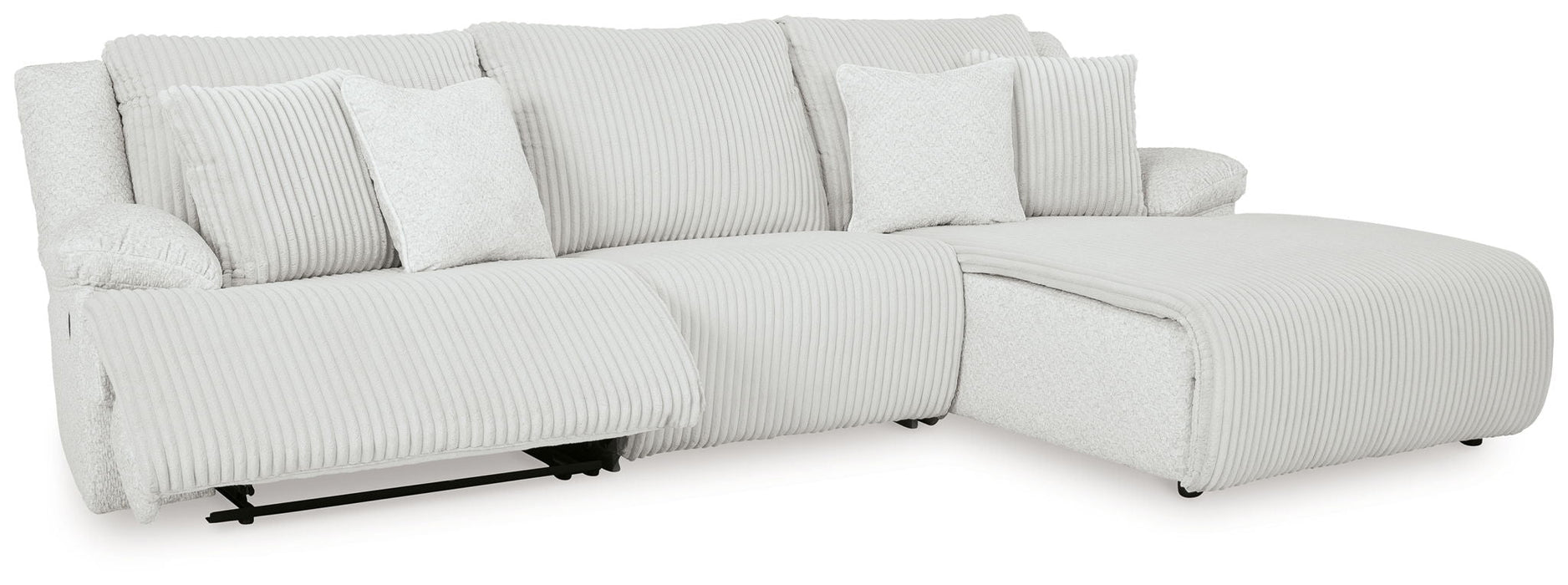 Top Tier - 3-Piece Sectional Sofa With RAF Press Back Chaise - Alloy
