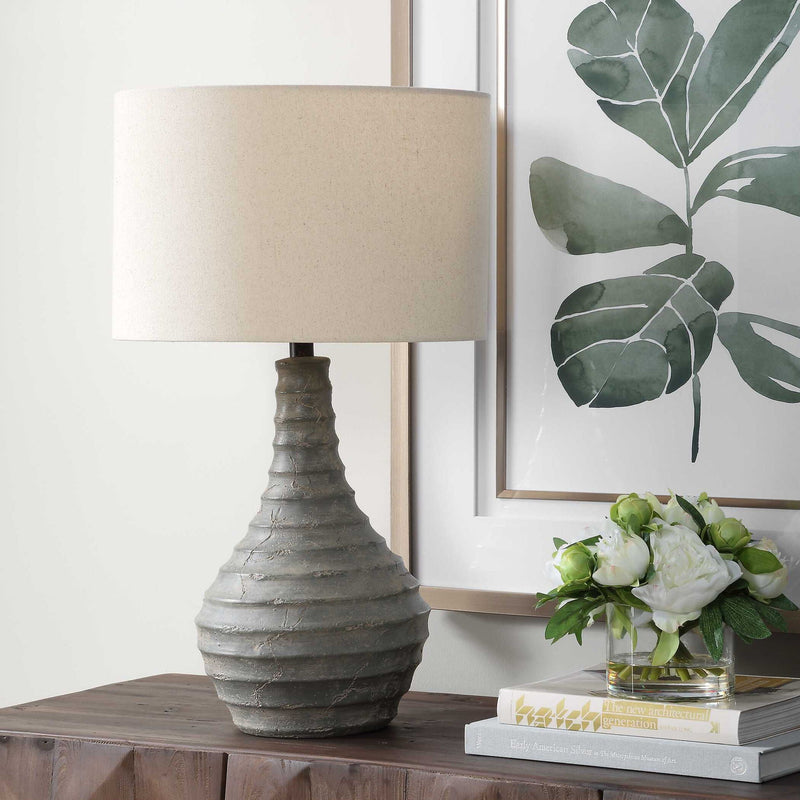 Stratum - Rustic Outdoor Table Lamp - Gray