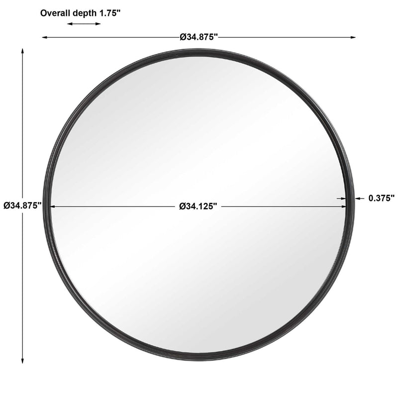 Belham - Round Iron Mirror - Black