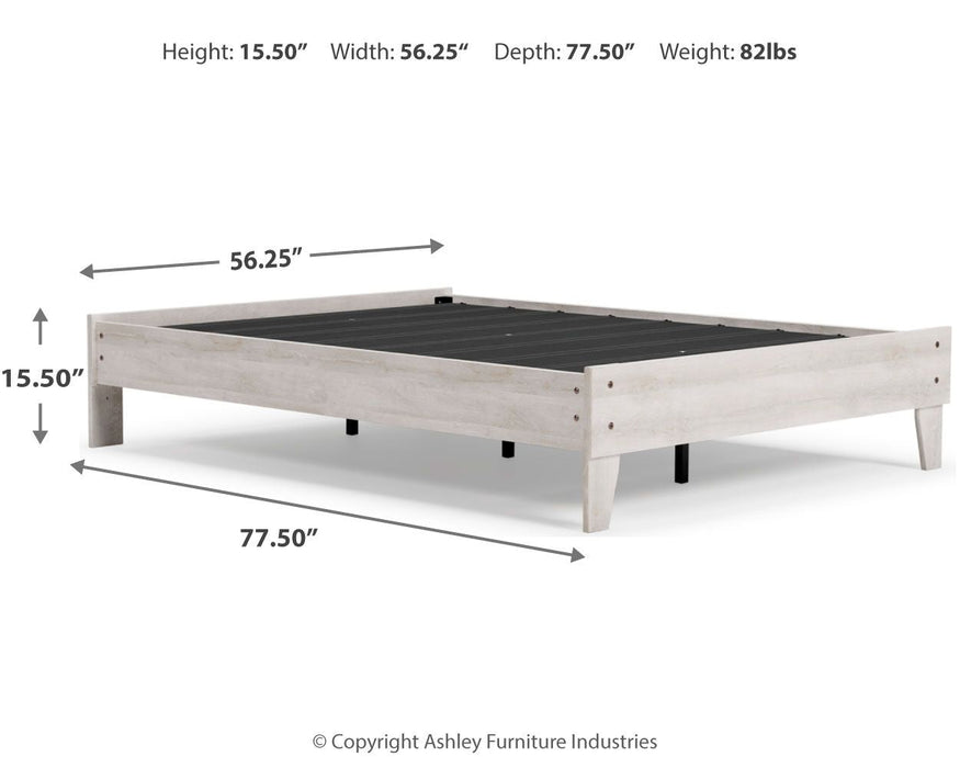 Shawburn Whitewash Platform Bed