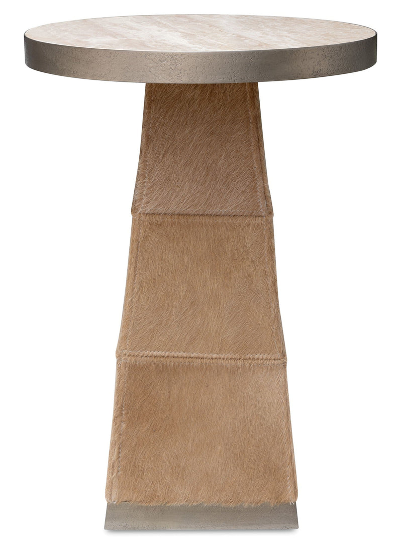 Melange - Vaquero Spot Table - Light Brown / Beige / Silver