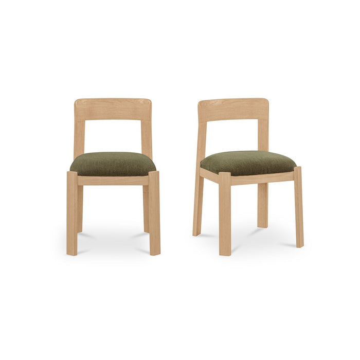 Oli - Dining Chair (Set of 2) - Dark Green / Light Brown