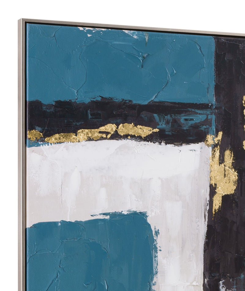 Around About Framed Canvas - Blue / White