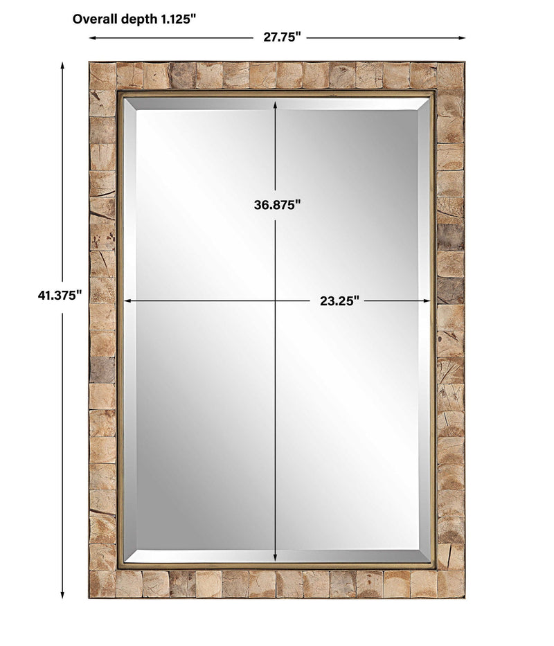 Cocos - Coconut Shell Mirror - Light Brown